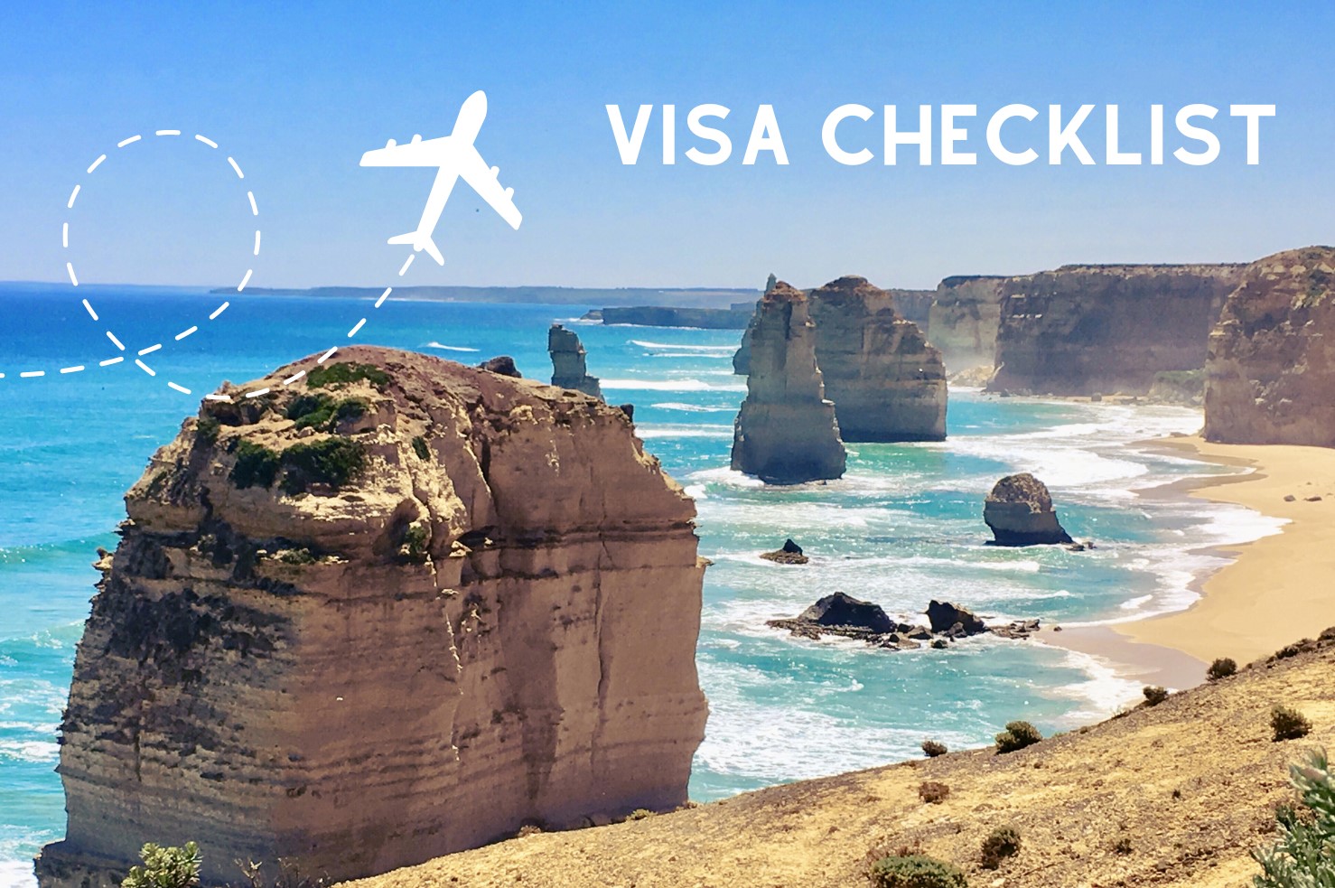 iMAGE OF THE 12 APOSTLES IN vICTORIA AS A HEADER FOR THE VISA CHECKLIST BLOG.